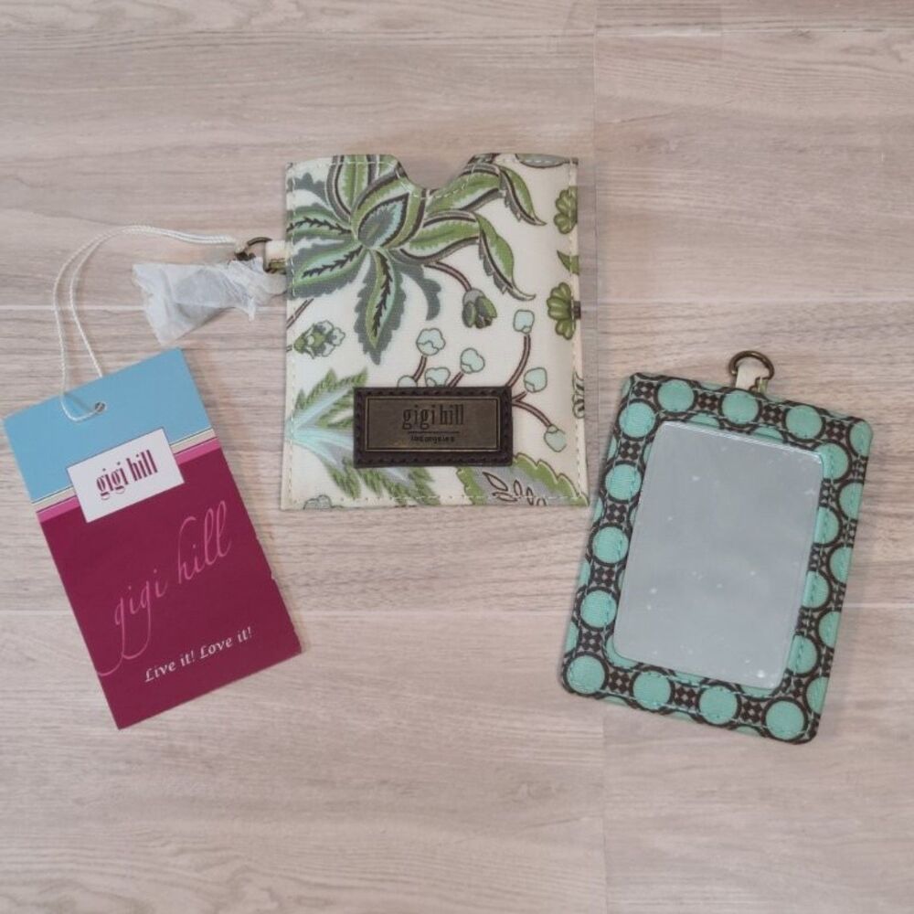 Gigi Hill Floral Travel Pouch Compact Mirror Set Cosmetic Bag Purse Organizer